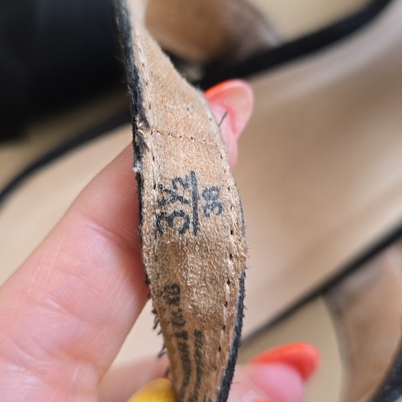 Caprice On Air Black Leather Block Heels Sabndals Size 36 US 5.5 - Picture 7 of 11